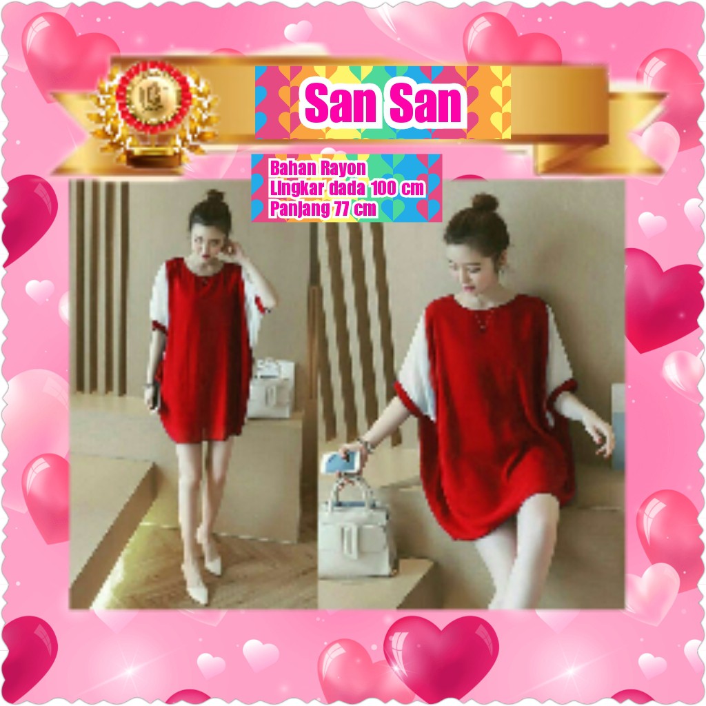 SAN SAN / BLOUSE / RED / BIRU ELEKTRIK / TERPOPULER / TERLARIS / TERMURAH