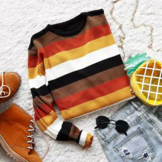 Summer knit oversize Baju  Rajut  Wanita  Sweater Rajut  