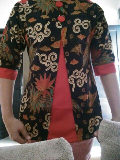 Couple Blus Blouse Atasan Batik Wanita Bolero Marina