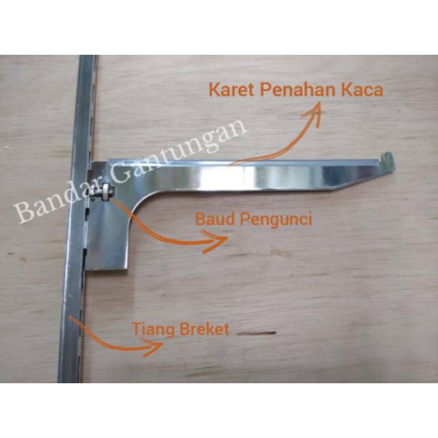 Briket Kaca/Bracket Kaca/Bricket Kaca/Breket Kaca/Penyangga Kaca/Ambalan Kaca/Stand Kaca(BH)