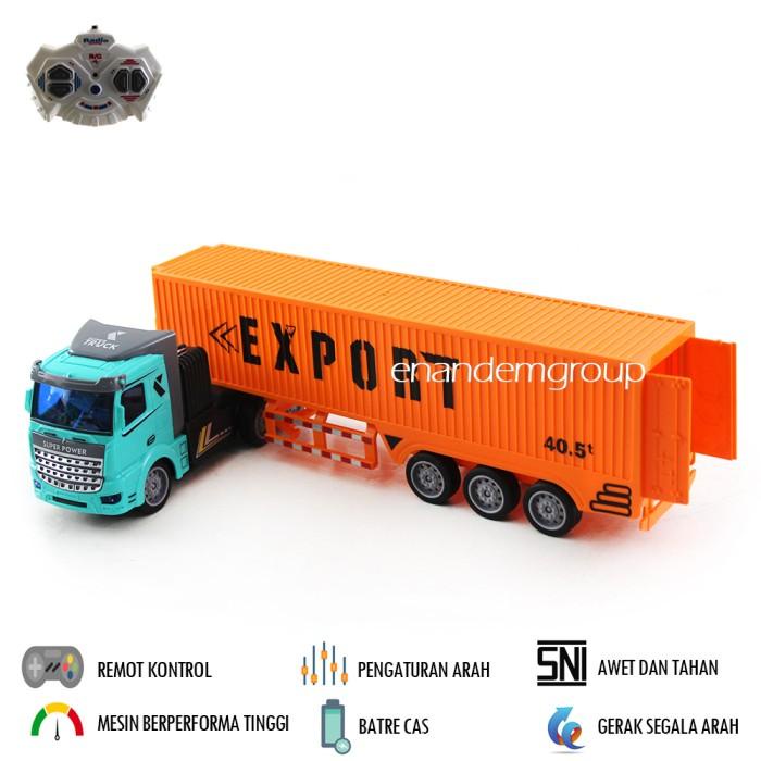 Mobil Remot Mainan Mobil Remot Kontrol Rc Dump Truk Kontainer Trailer Batre Cas