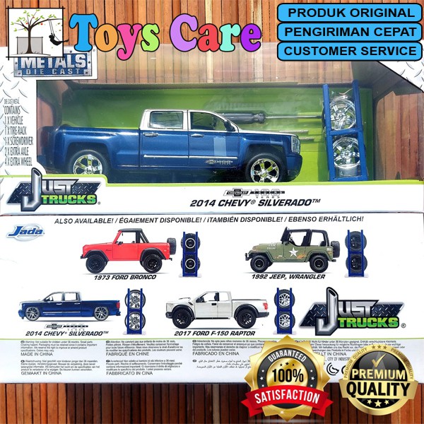 JADA Skala 24 JUST TRUCKS 2014 CHEVY SILVERADO BIRU - PICKUP TRUCK CHEVROLET FORD RAPTOR MOBIL PICK 
