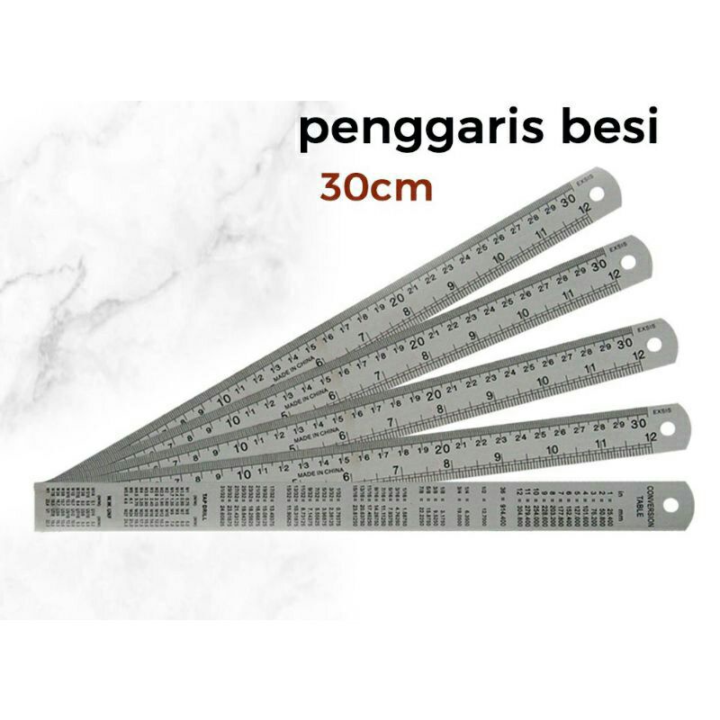 Penggaris Besi 30cm Ruler Stainless