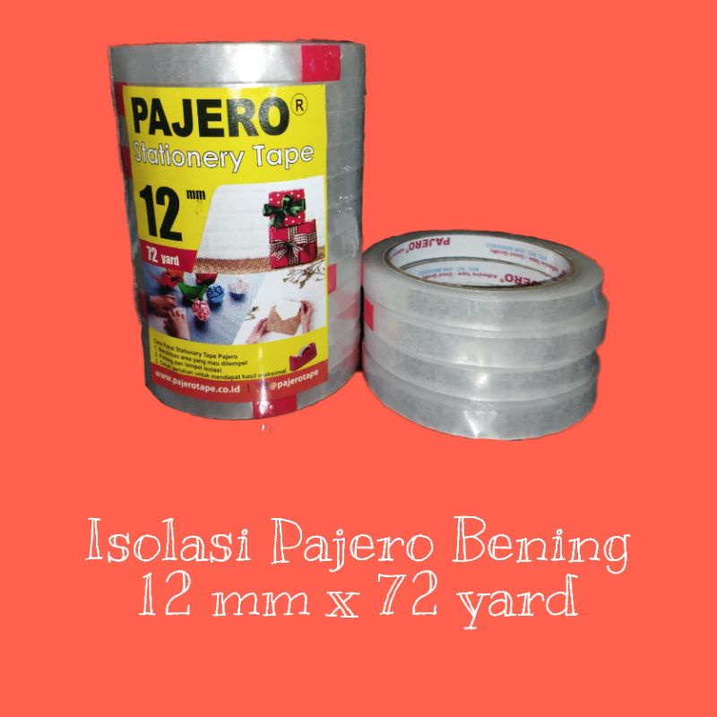 

Isolasi Pajero Bening 12mmx72yard 1slop isi 12pcs