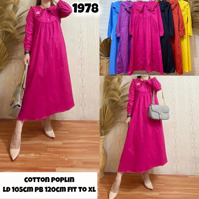 MIDI DRESS KATUN POPLIN FUSCHIA FELIOR