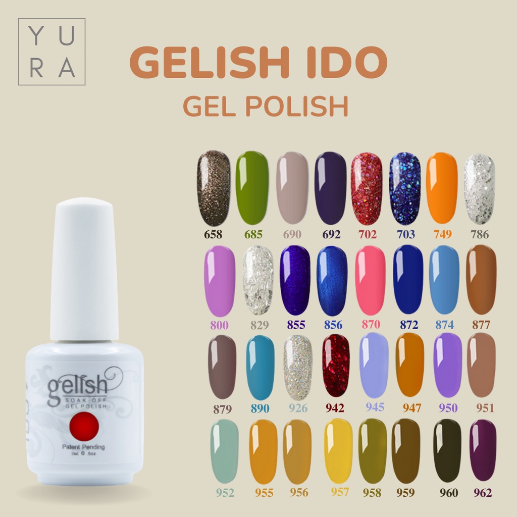 GELISH IDO GIDO Kutek soak Off Gel Nail Polish no 658-4814 / kutek UV LED