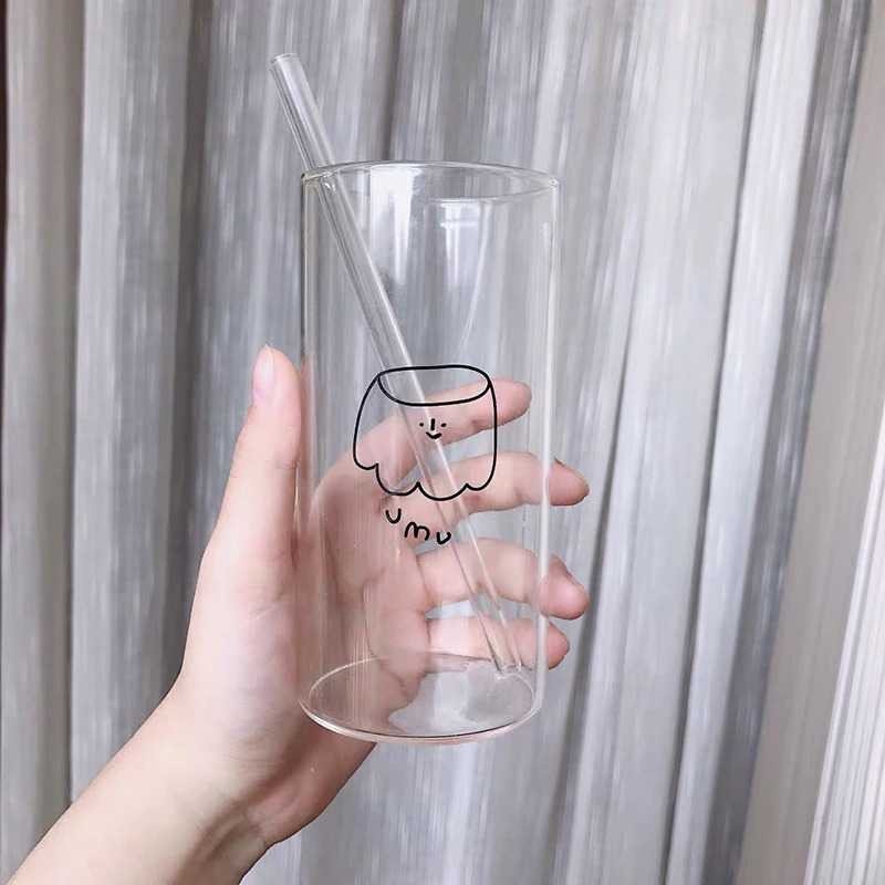 Gelas Mug Kaca Koleksi Unik Kopi Teh Minuman Borosilicate Glass 450ml