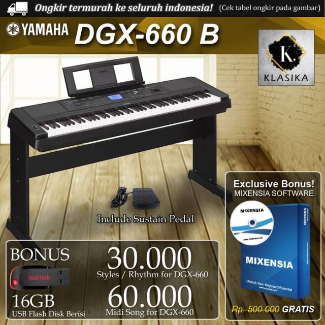 KEYBOARD KEY BOARD PIANO DIGITAL YAMAHA DGX 660 DGX-660 DGX660 BLACK - WHITE DIGITAL PIANO PUTIH