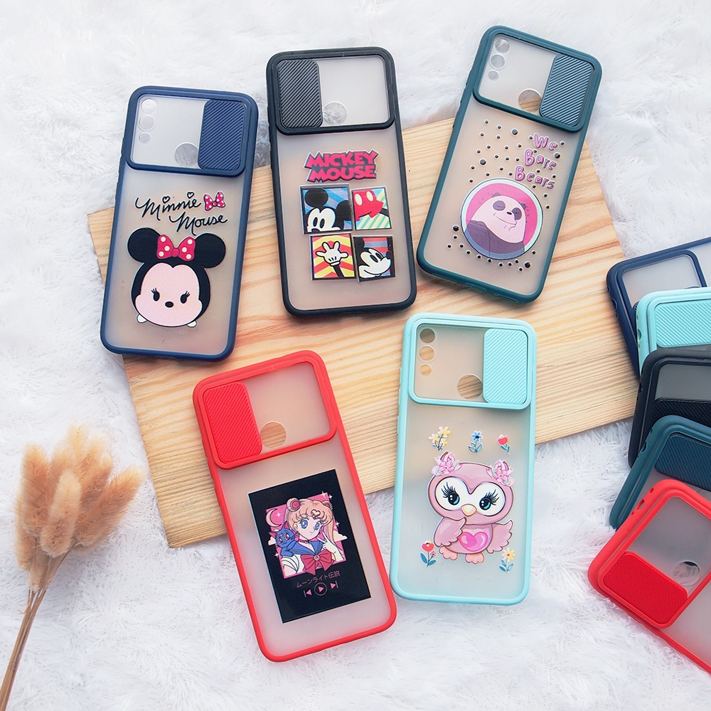 CASE SLIDE KARAKTER XIAOMI REDMI 9  9T 9A 9C 10 X3 M3 NOTE 10 10PRO 9PRO 8PRO M110T RUBBER GAMBAR