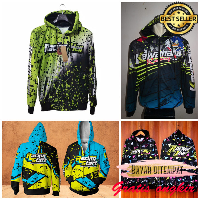 jaket racing hell murah sweater abg anime m l distro
