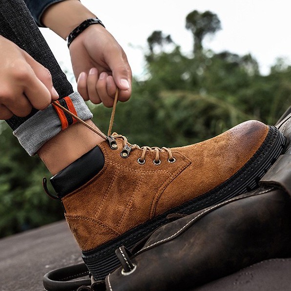 SEPADOO Sepatu &quot;High Hike&quot; Kulit Pria Tinggi Hiking - Coklat