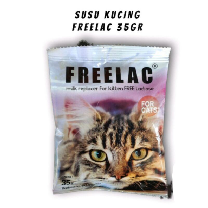 Freelac 35gr susu untuk kucing alergi / susu kucing free lactose / susu kitten / kitten milk replacer bebas laktosa