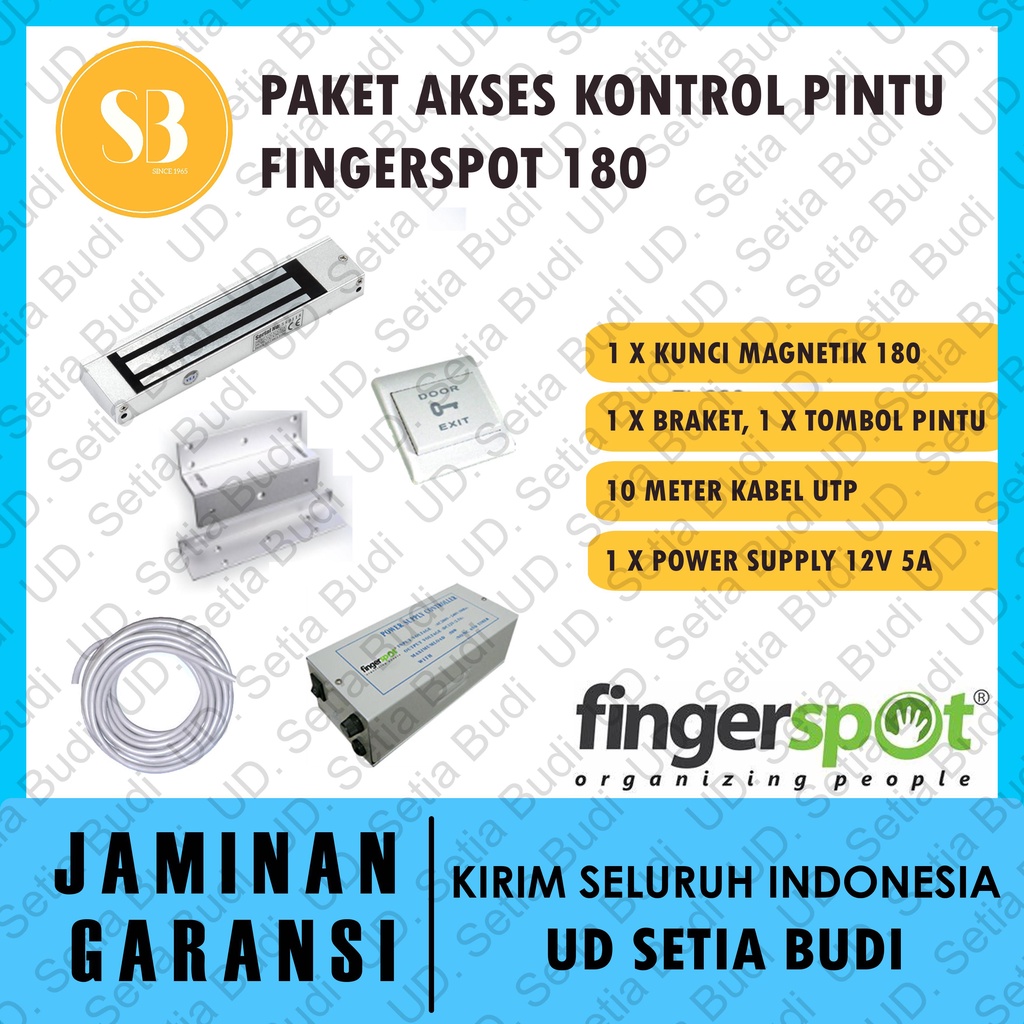 Paket Kunci Pintu Magnet / Akses Kontrol Pintu Fingerspot 180 / 180S