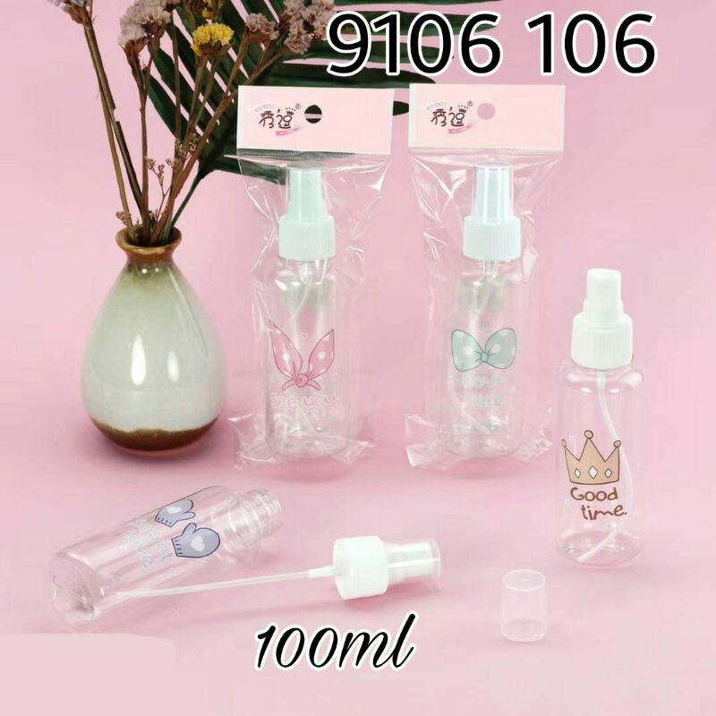 Botol spray topi travel 100 ml kode 19106106 tutup putih/ warna