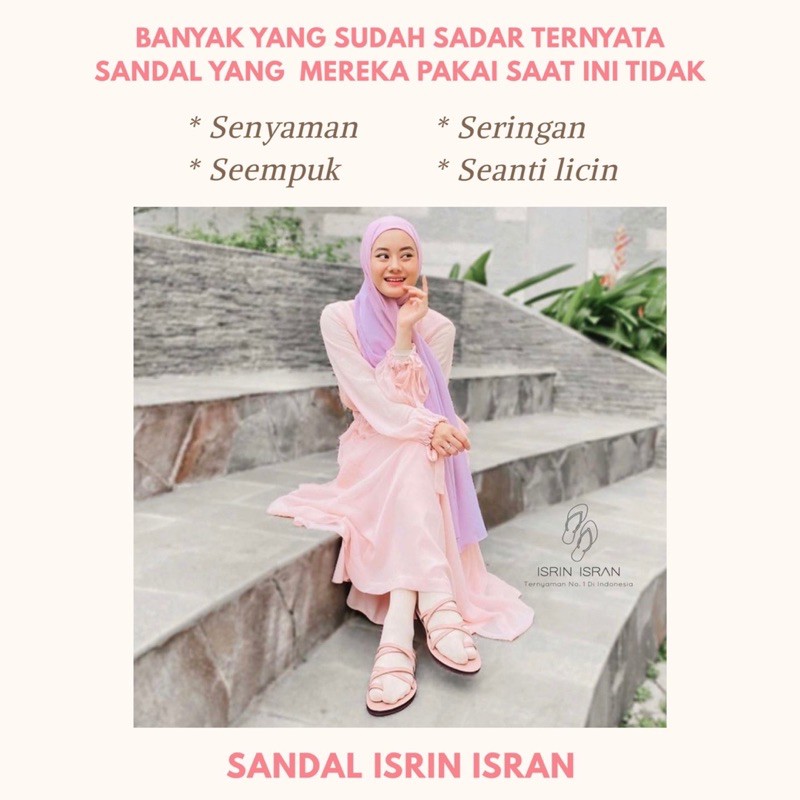 ( KIREINA ) Sandal Tali Wanita Selop Slip On Nyaman ISRIN ISRAN