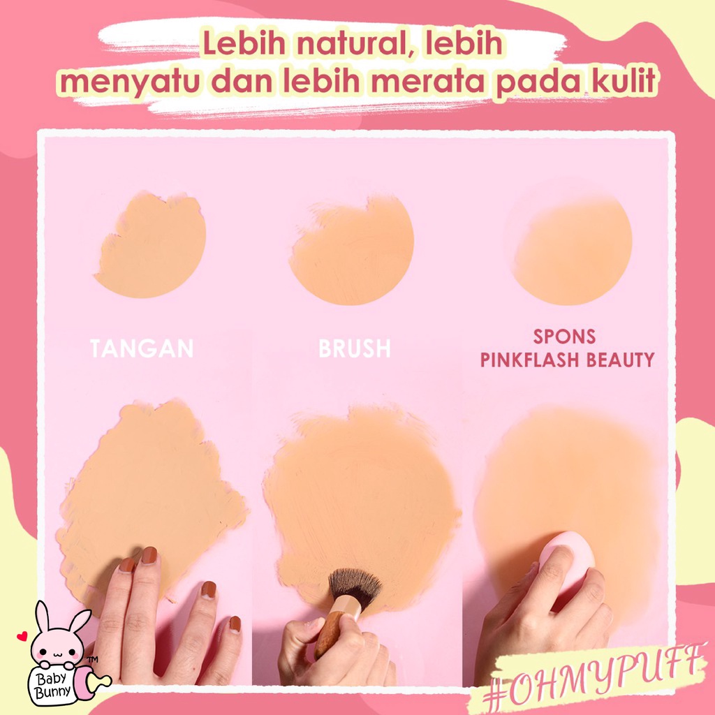 ❤ BELIA ❤ PINKFLASH Baby Skin Blender PINKTIME Show | Beauty Blender Pink | Pink Flash BPOM PF-T01