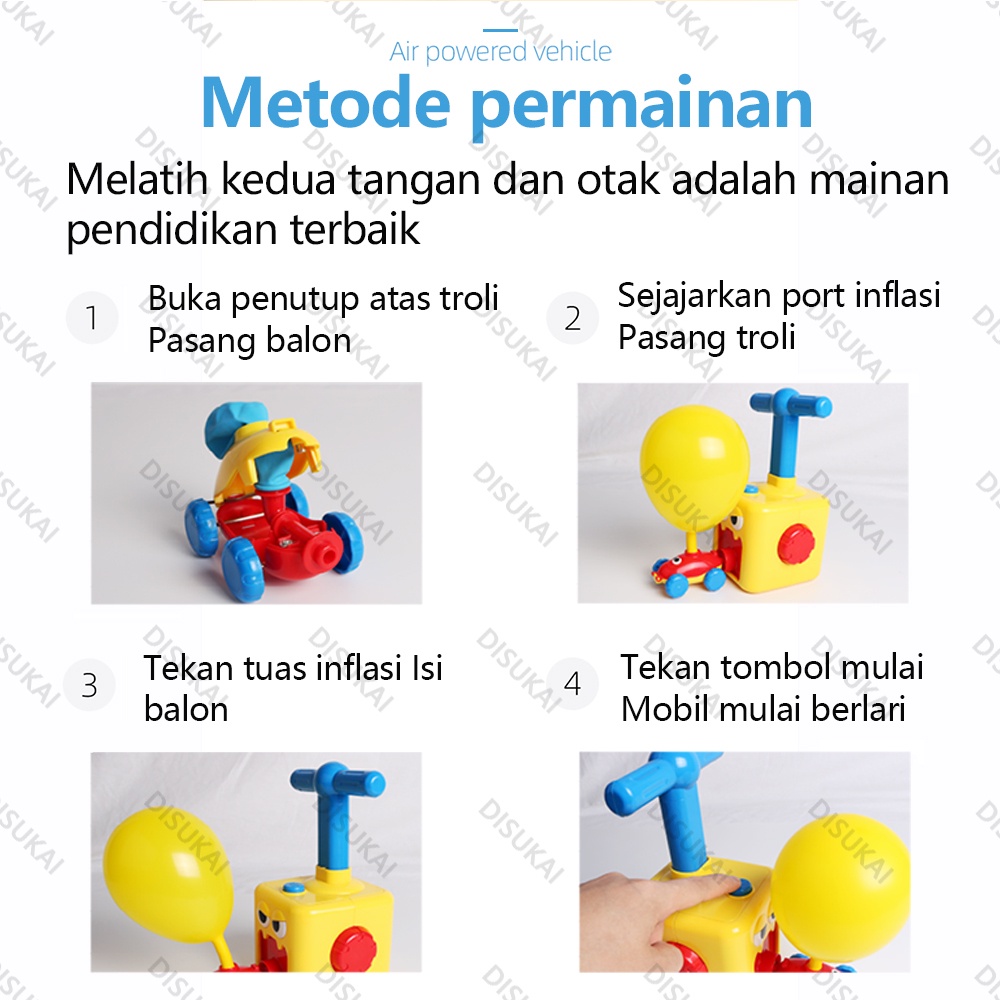 【Stok Baru】Mobil mainan Balon jet set roket luar angkasa Mainan roket pengangkat mobil jet Berisi 2 mobil, 1 mobil kepiting, 12 Balloon, 1 set mainan peluncuran roket