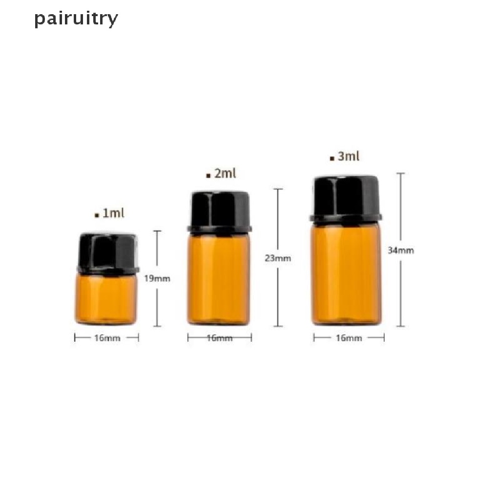 100pcs Botol Kaca Amber 1-3ml Untuk Sample Dram Minyak Esensial