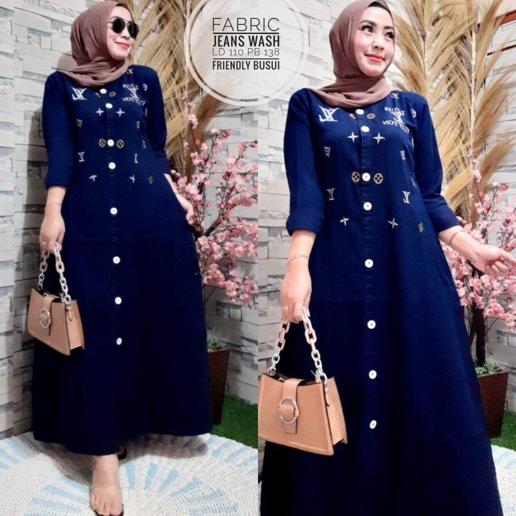 GAMIS LEVIS WANITA TERBARU 2020/GAMIS LEVIS WANITA MODERN 2020/GAMIS LEVIS/GAMIS LEVIS/IMPORT/DENIM