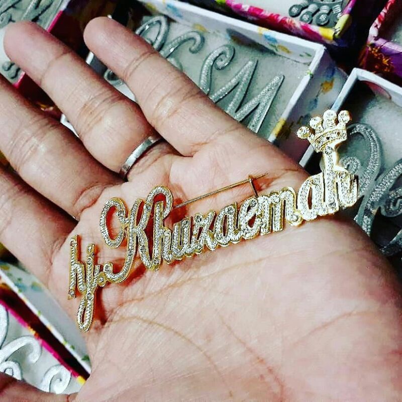 bros nama cantik bros nama custom bros nama lapis emas bros nama sejuta umat