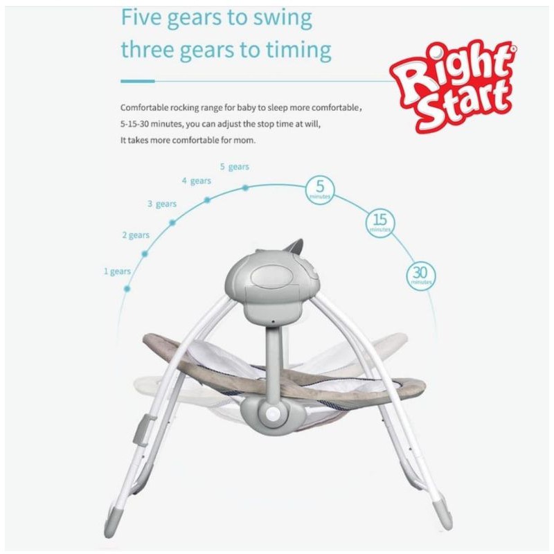 Makassar - Ayunan Bayi Elektrik Baby Swing Otomatis Right Start Deluxe Portable Swing