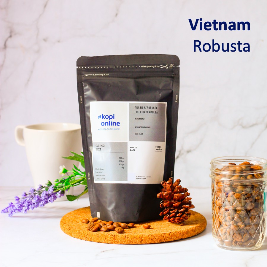 

Robusta Vietnam Dark Roasted/Biji/Bubuk Kopi 100 gr