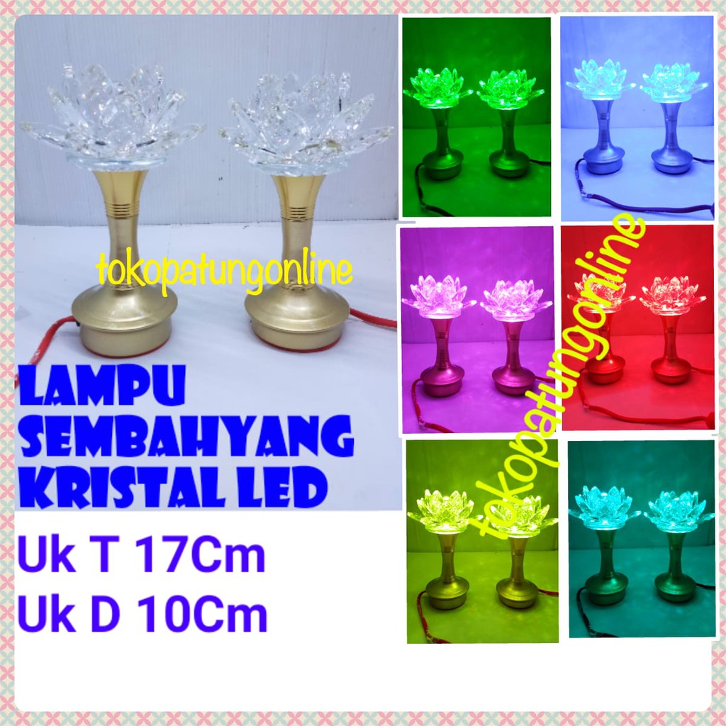 Lampu TERATAI KRISTAL PREMIUM 7 WARNA T17