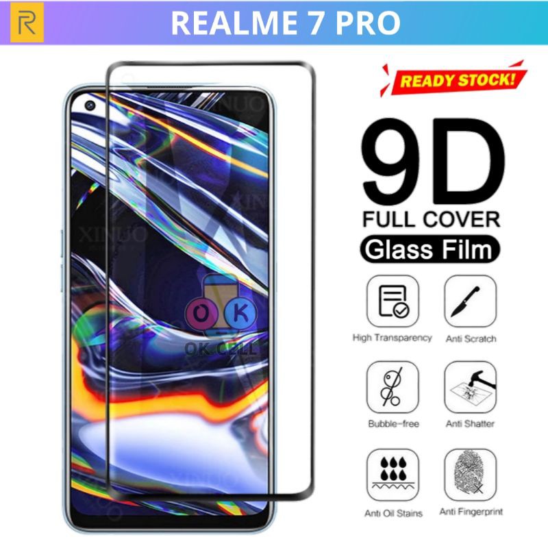 Tempered Glass TG Anti Gores Full Layar Realme 7 Pro Pelindung Kaca Screen Protector Premium