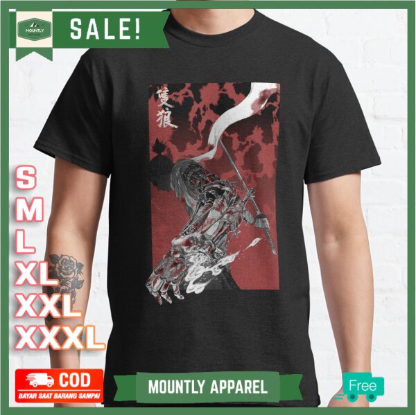 Kaos Baju Wolf with katana sekiro T-shirt Premium