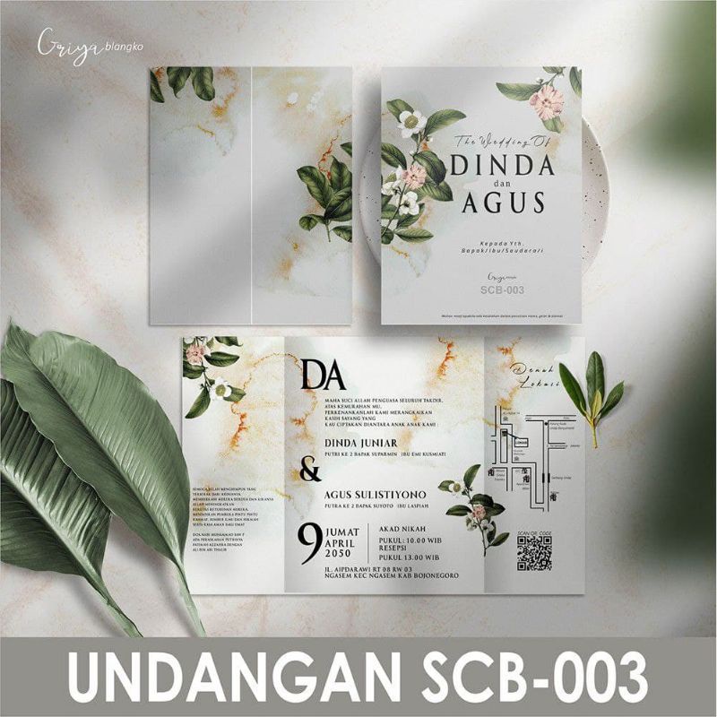 COD CETAK UNDANGAN NIKAH SCB 003 MINIMAL ORDER 50 PCS (PERNIKAHAN / KHITAN)