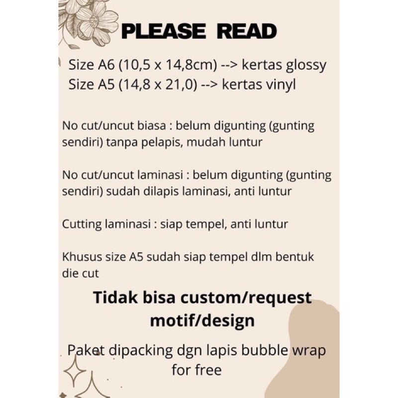 (TIDAK BISA CUSTOM) Sticker School Subject / Stiker mata pelajaran aesthetic