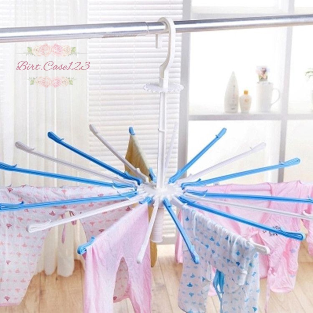 RT88 FOLDING HANGER GANTUNGAN JEMURAN BAJU BAYI PUTAR 360 DERAJAT 20 STICK PENGAIT BC6225