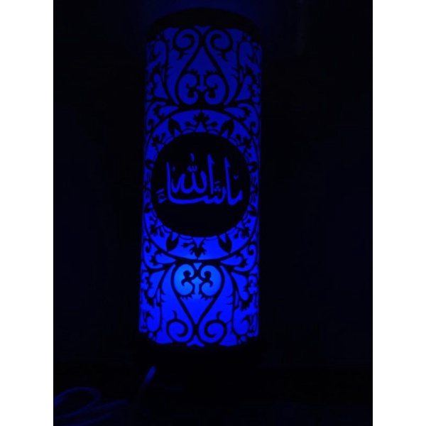 Lampu hias Pvc Motif Kaligrafi MASYAALLAH