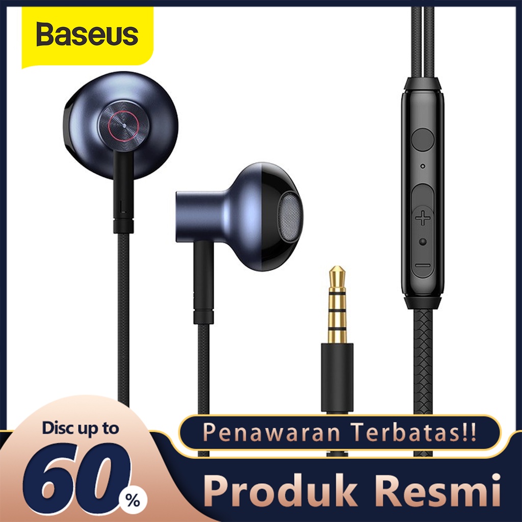 Baseus Headset Handsfree Encok 3.5mm Wired H19-Black