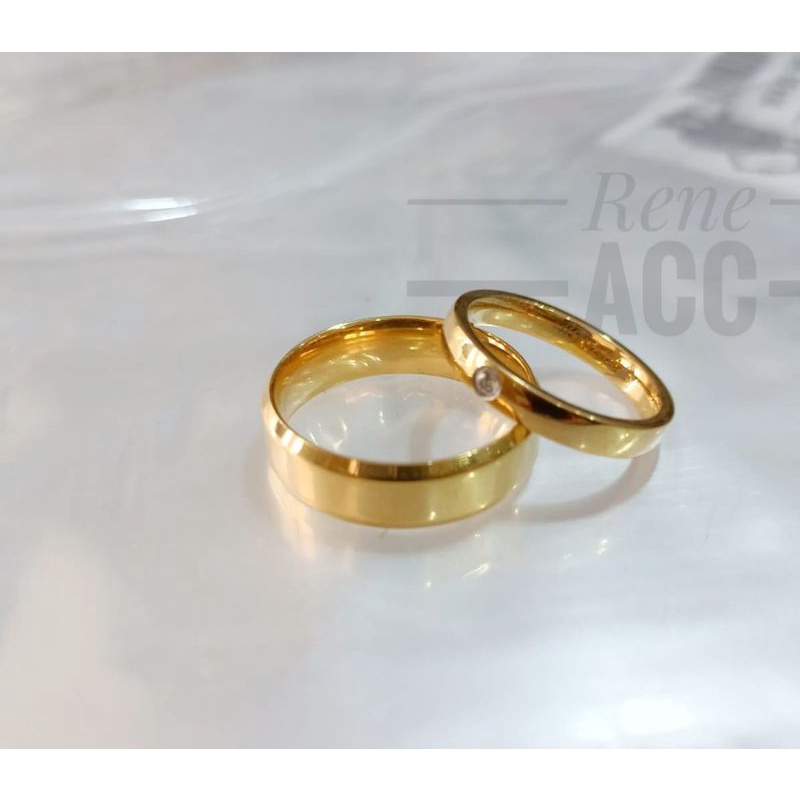 Cincin Couple Titanium Dapet Sepasang Anti karat