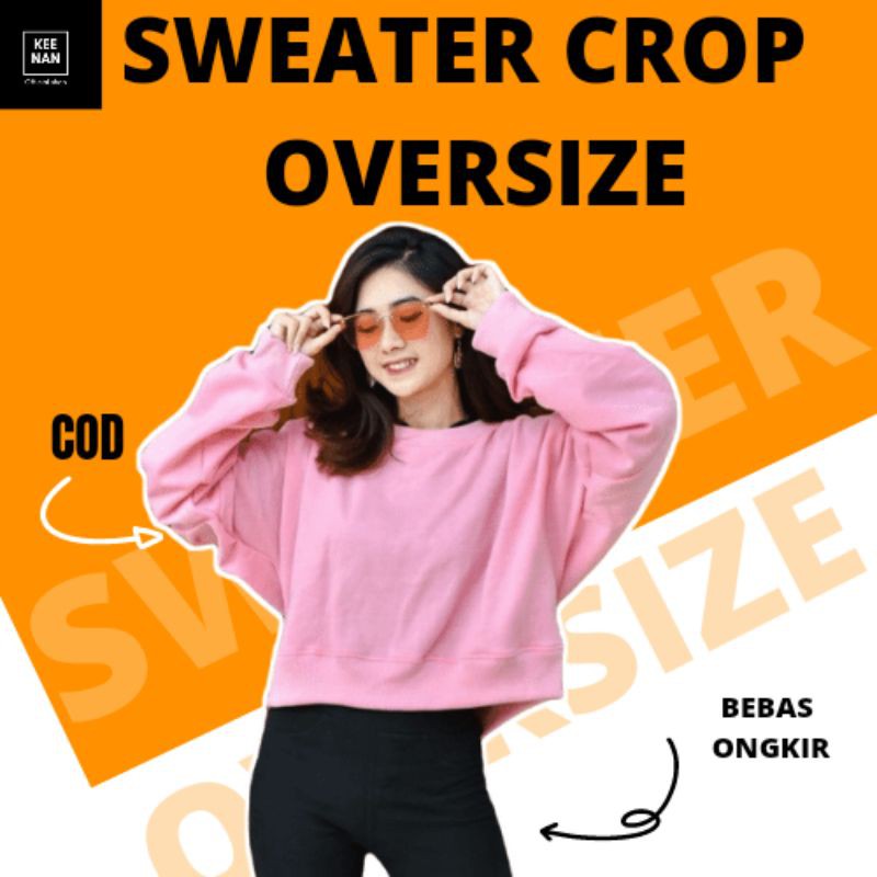 Sweater Wanita Crop Oversize Polos Korea Sweater Wanita Murah Sweater Wanita Import Polos Murah
