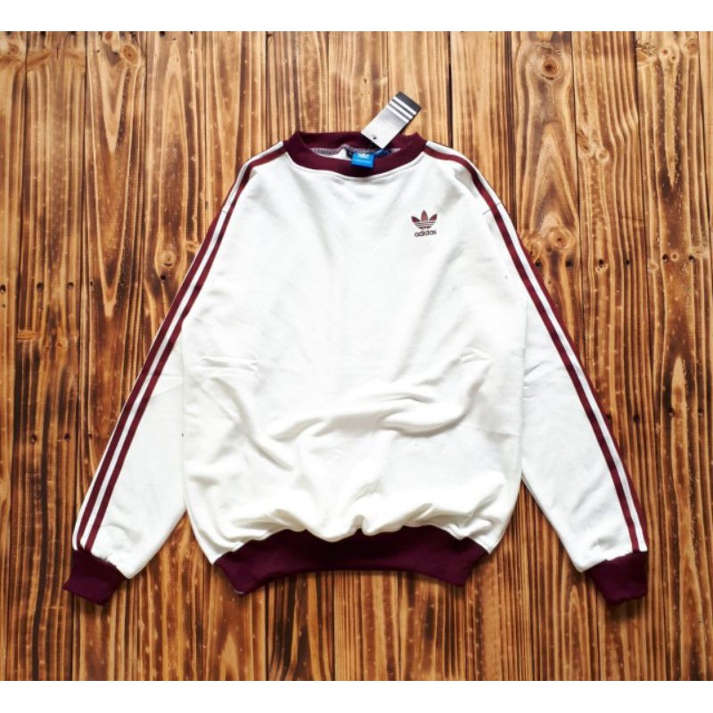 (COD) SWEATER CREWNECK ORIGINAL ADIDAS STRIPE 3FOIL