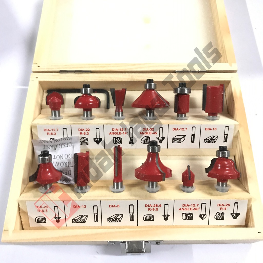 Router Bit Set 12 Pcs - Mata Profil Set - Mata Trimmer Set 12 pcs