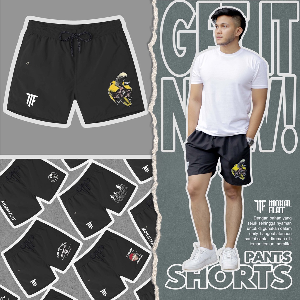Moral Flat Official-Man Short-Celana Pendek-Celana Hitam - Kolor Hitam-Andy Warhol-Moral Flat