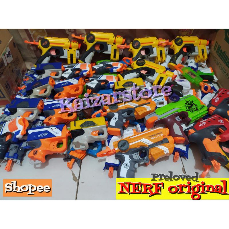 Mainan Pistol Tembakan NERF Elite Nanofire Jolt Reflex Micro Shots N strike Firestrike Preloved