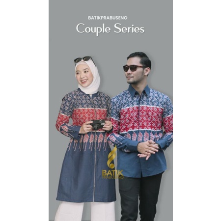 AMELIA BATIK COUPLE Baju Batik Atasan Hem Guru Batik Pria Wanita Lengan Panjang Slim fit Modern Kerj