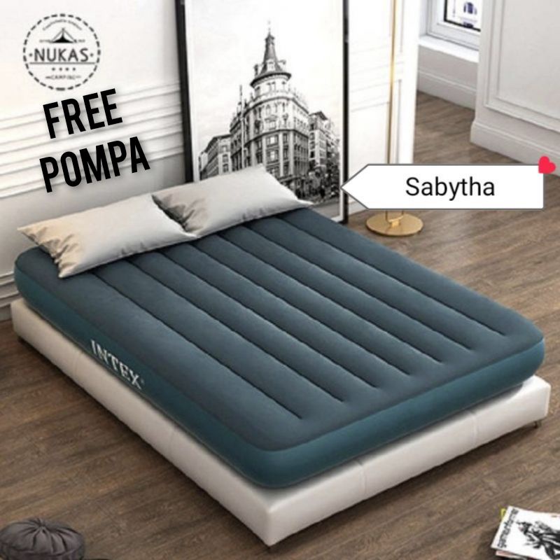 Kasur Angin Durabeam Air bed INTEX # 64761Twin BUILT-IN Foot Pump 64762 Double - 64757 64101 64758 6