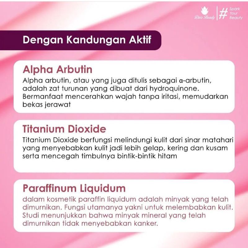 DINZ BEAUTY CREAM SIANG PEMUTIH WHITENING GLOW DAILY 12.5gr