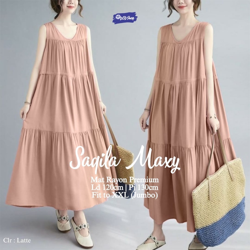 saqila maxy  maxy dress pakaian baju  longdress maxi dres syari polos jumbo big size bigsize busui f