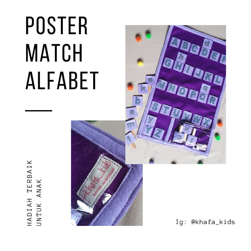poster maching alfabet besar ke kecil dan kecil ke kecil