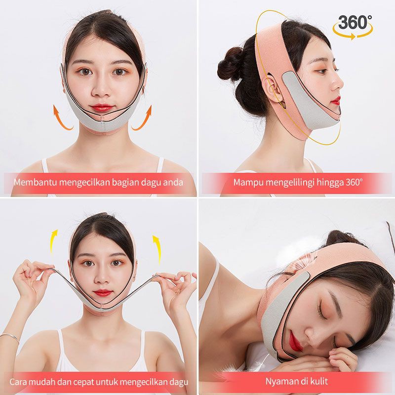 Face Lift Up Belt / V-Shaped / Penirus Pipi / Double Chin Mask / Pembentuk Wajah / Korset Wajah