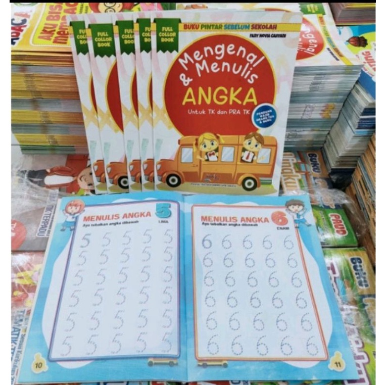 

Buku anak mengenal & menulis Angka serta Abjad| Menebalkan angka & huruf abjad