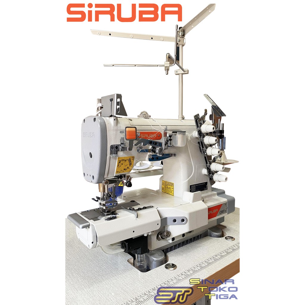 SIRUBA OVERDECK MESIN JAHIT KAOS BIS KAM AUTO TRIMMER POTONG BAHAN DENGAN PISAU C007 C 007