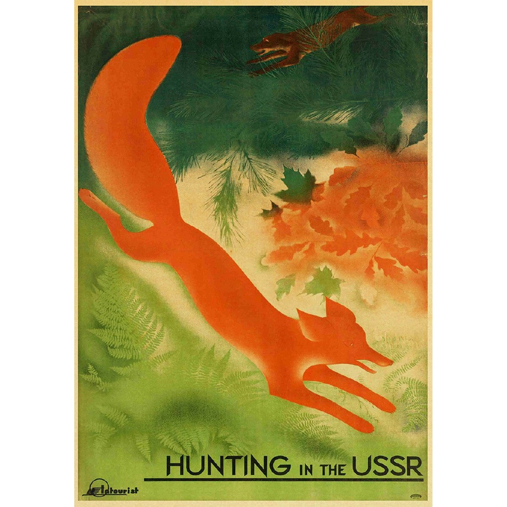 Poster Stiker Dinding Bahan Kertas Kraft Motif Print Travel Soviet Gaya Retro Vintage Untuk Rumah