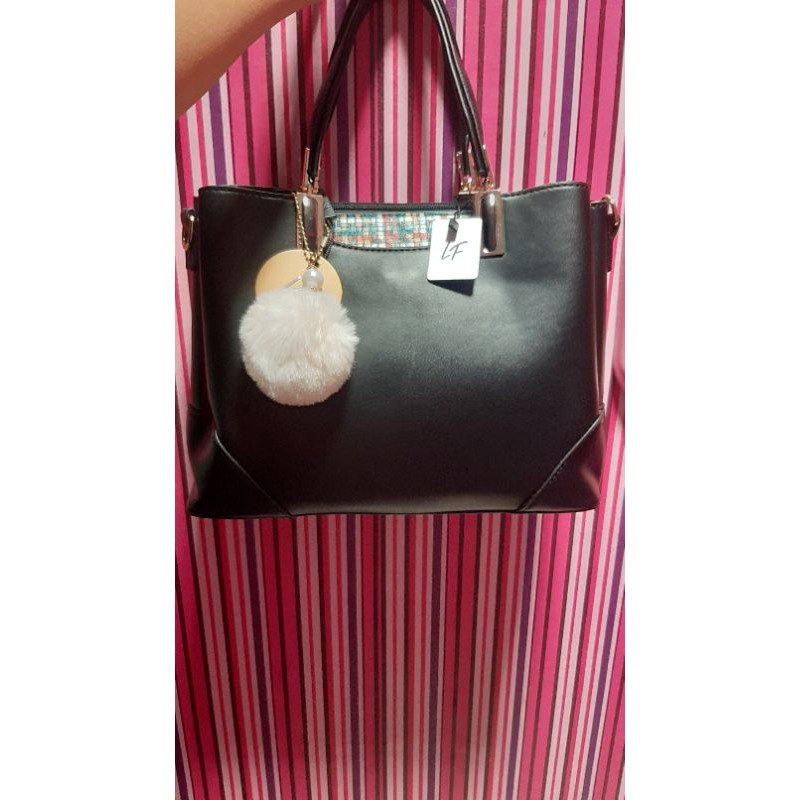 NEW JUAL MODAL TAS LES FEMMES HAND BAG HANDBAG CANTIK BAGUS MURAH HITAM BULU ORIGINAL 10000%